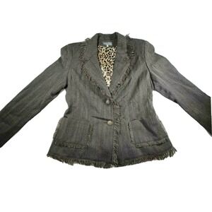Serena Kay Paris Jaquar/Leopard Jacket Blazer Brown Dark FR 40 - EUC